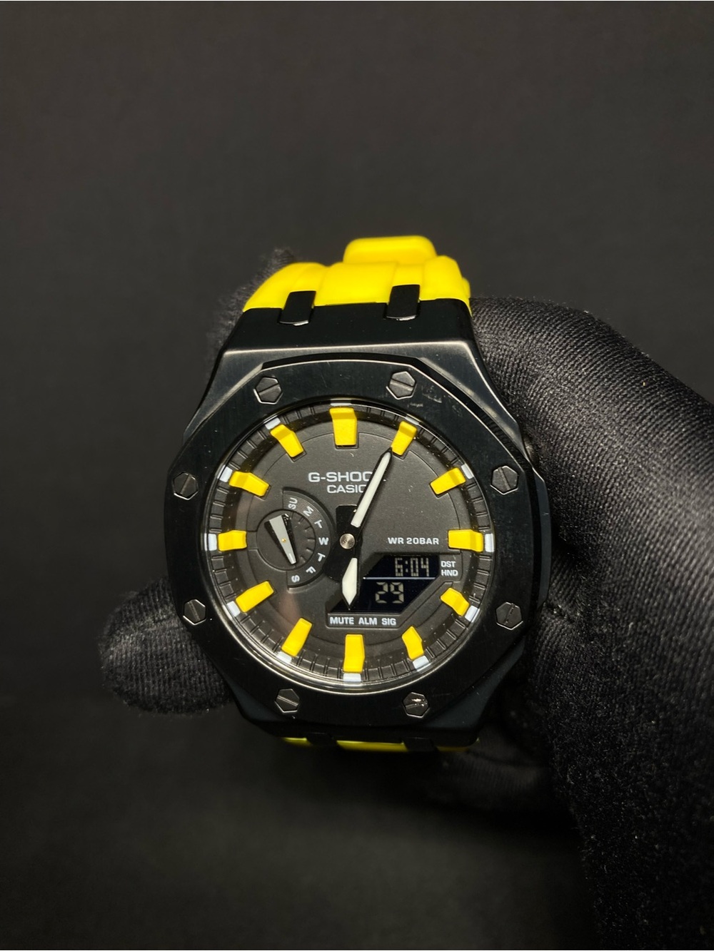 Custom G Shock Yellow and Black GMA 2100 Model